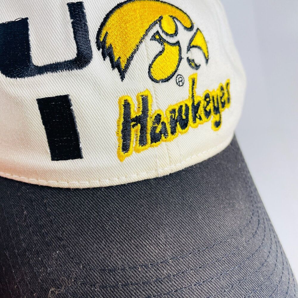 VINTAGE Iowa Hawkeyes Hat Cap Black Gold Yellow Youngan Snapback NCAA Big Ten - Picture 7 of 12